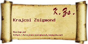 Krajcsi Zsigmond névjegykártya